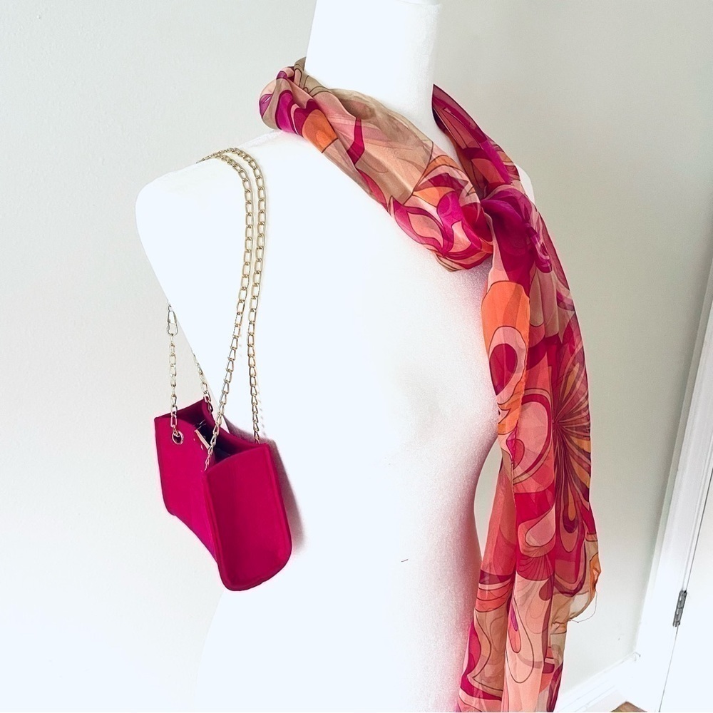 NWOT Barbie Style Hot Pink Square Evening Bag Women Mini Purse Girls - Picture 4 of 13